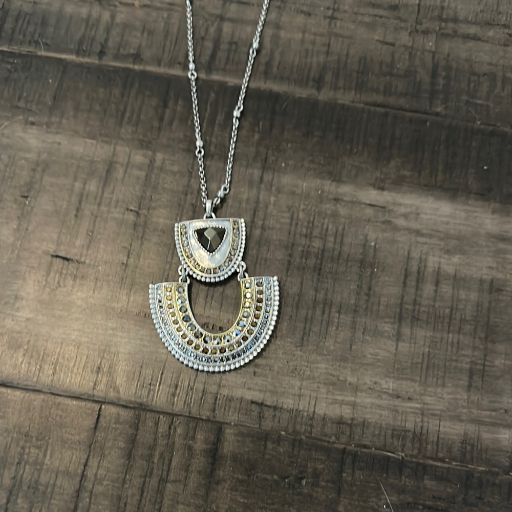 Lucky brand Elegant Silver and Gold Pendant Necklace - Picture 1 of 3